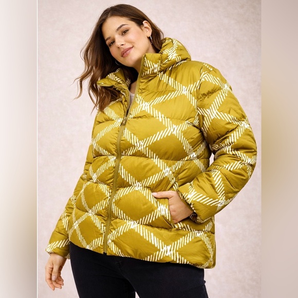 Ava & Viv Jackets & Blazers - ❄️ NWT! Chartreuse Cross Hatch Puffer Coat